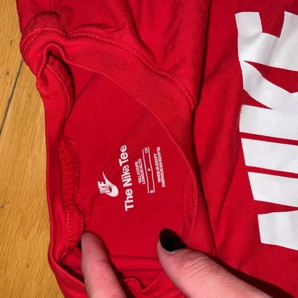 Nike Vibrant Red Tee with White Logo - Picture 2 of 2